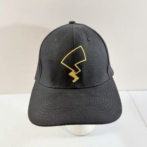 Pokémon Pikachu Thunderbolt Tail Hat Cap Logo SnapBack Adjustable Black